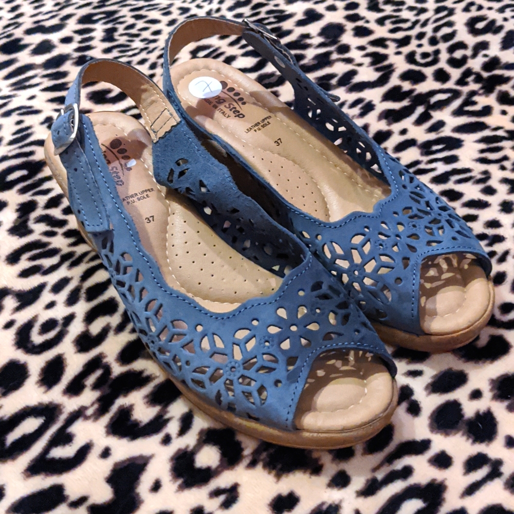 Corella slingback peep toe sandals by Spring Step leather design wedge Nordstrom